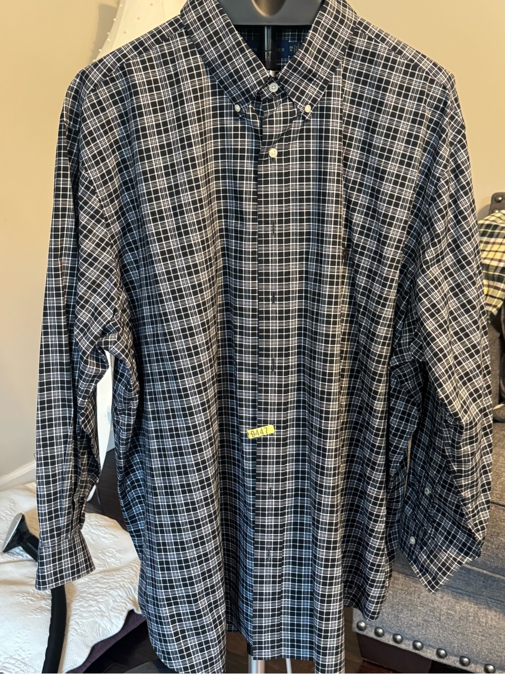 Ralph Lauren Black and White Plaid Button-Down Shirt 3XL